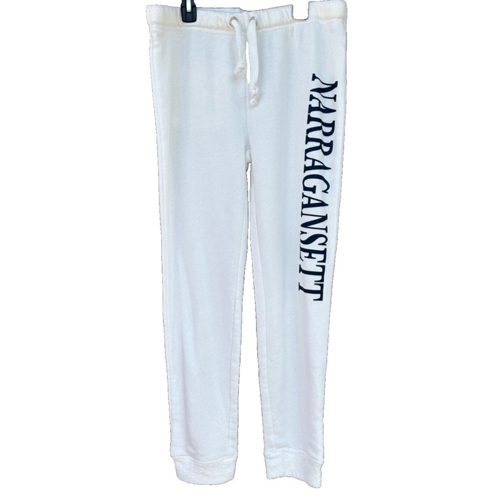 Narragansett‎ Jogger Pants L White Ocean Drive Drawstring French Terry Coastal